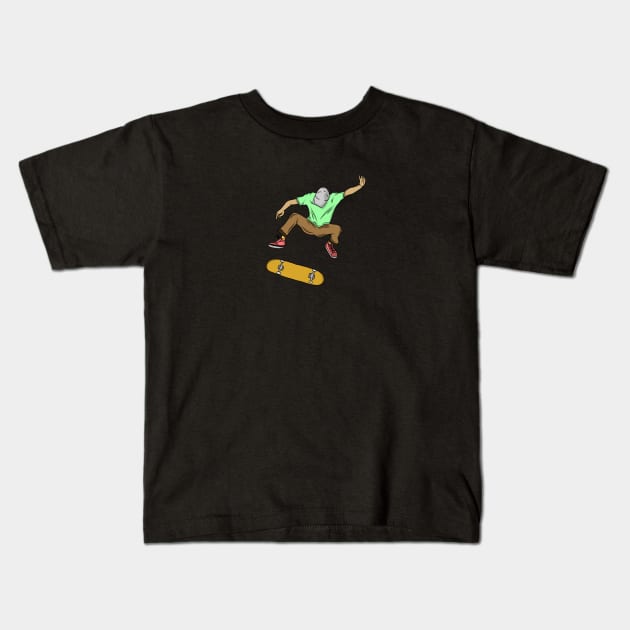 Skateboarding Kids T-Shirt by Aryaaa